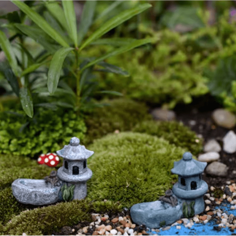 Mini Animal Figurines Set Cute Resin Fairy Garden Dollhouse Decor Accessories 10