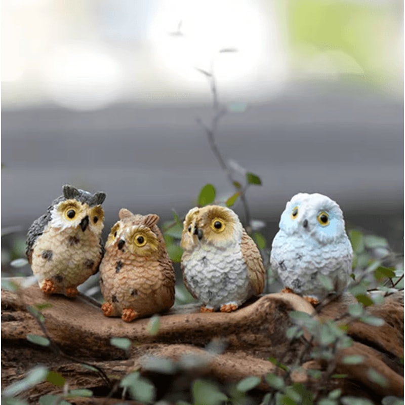 Mini Animal Figurines Set Cute Resin Fairy Garden Dollhouse Decor Accessories 16