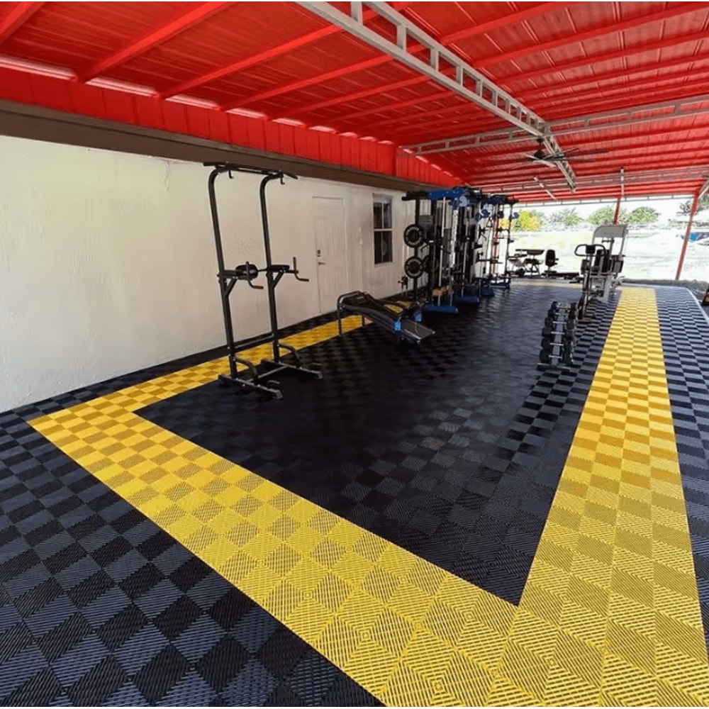 Interlocking Garage Floor Tiles Vented NonSlip Modular Flooring For Indoor Outdoor Use 0