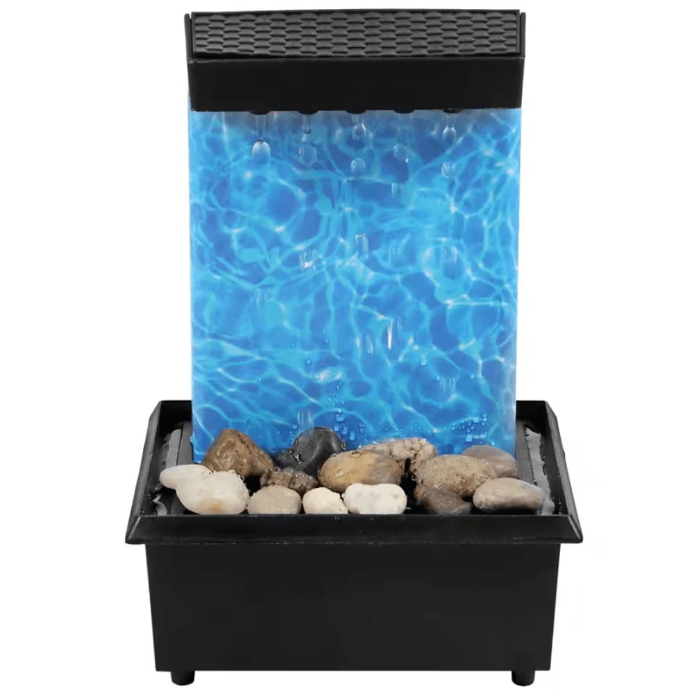 Mini Tabletop Water Fountain With LED USB Powered Zen Desktop Waterfall Decor 4