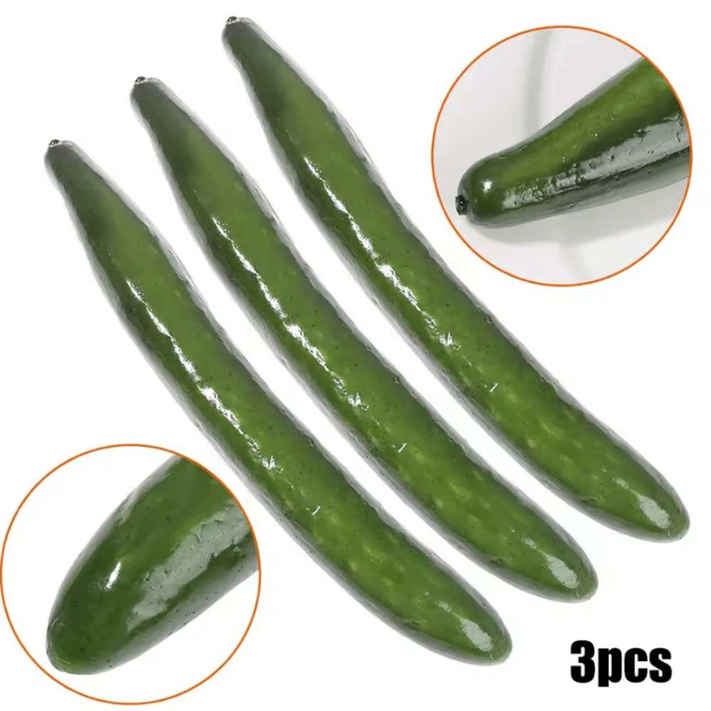 Realistic Fake Cucumber Set Lifelike Artificial Vegetable Props For Kitchen Display 1