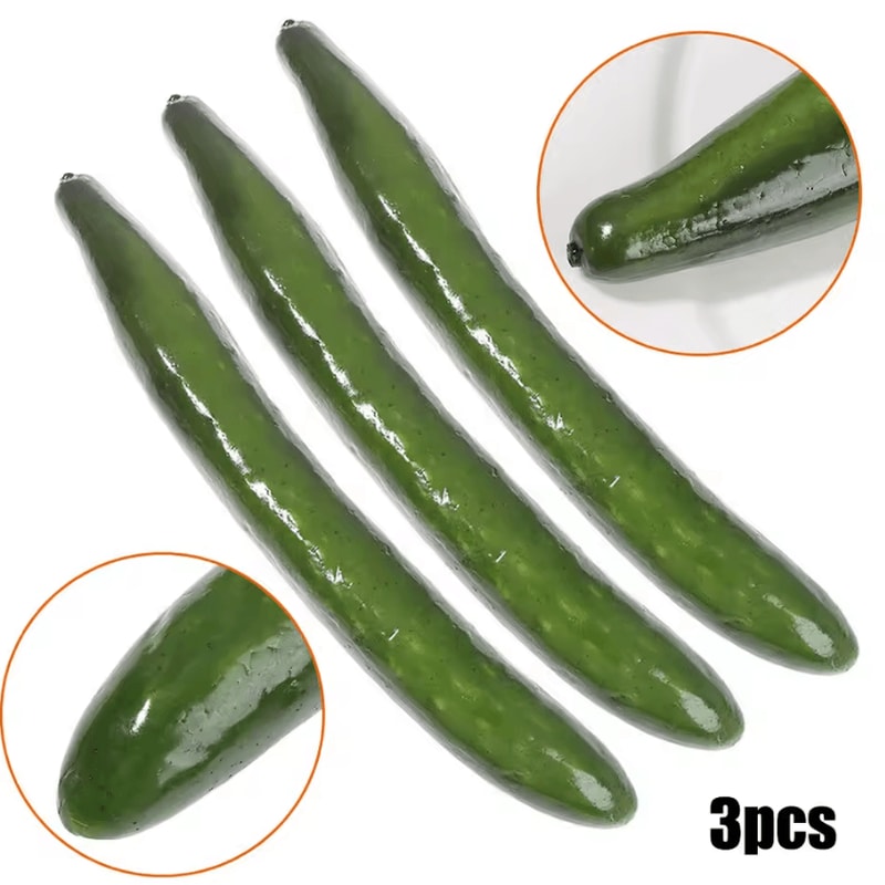 Realistic Fake Cucumber Set Lifelike Artificial Vegetable Props For Kitchen Display 1