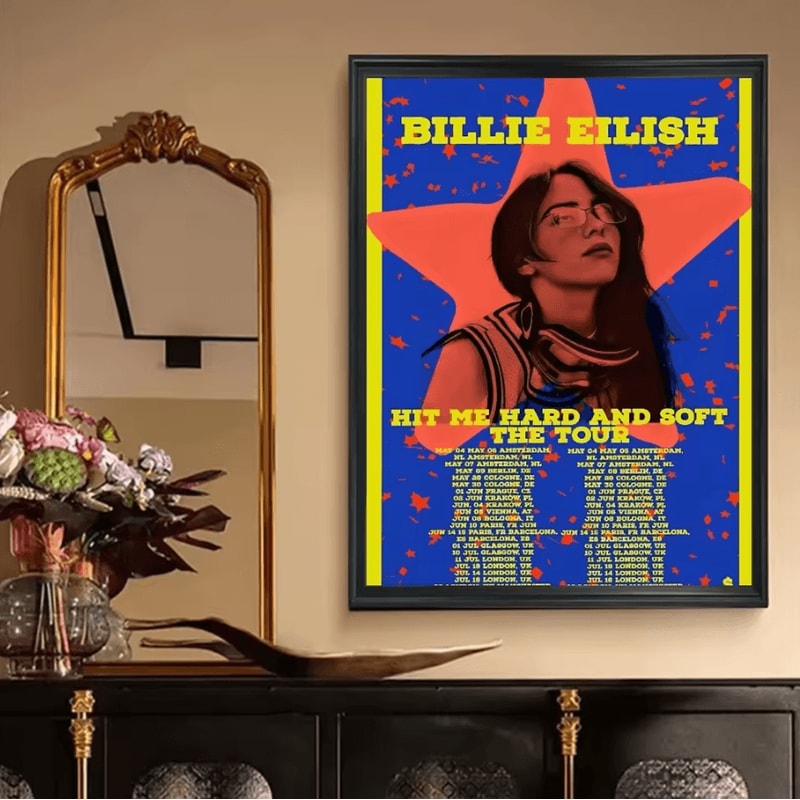 Billie Eilish Hit Me Hard And Soft Poster Vintage Kraft Paper Aesthetic Wall Decor 3