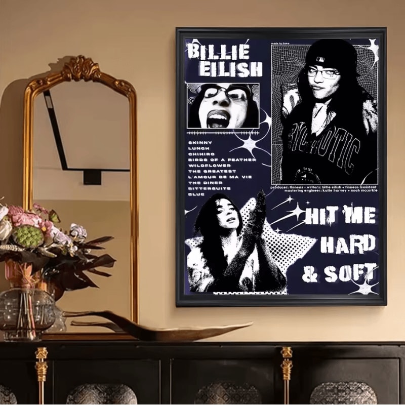 Billie Eilish Hit Me Hard And Soft Poster Vintage Kraft Paper Aesthetic Wall Decor 7