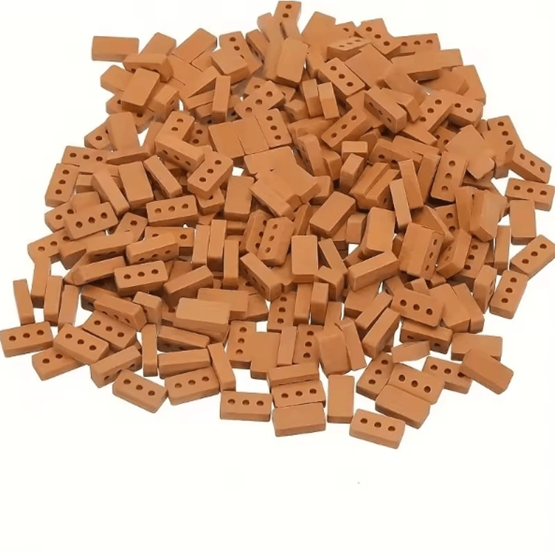 100PCS Mini Clay Bricks Set DIY Miniature Architecture Dollhouse Building Kit 0