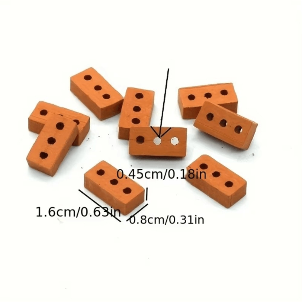 100PCS Mini Clay Bricks Set DIY Miniature Architecture Dollhouse Building Kit 1