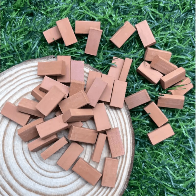100PCS Mini Clay Bricks Set DIY Miniature Architecture Dollhouse Building Kit 3