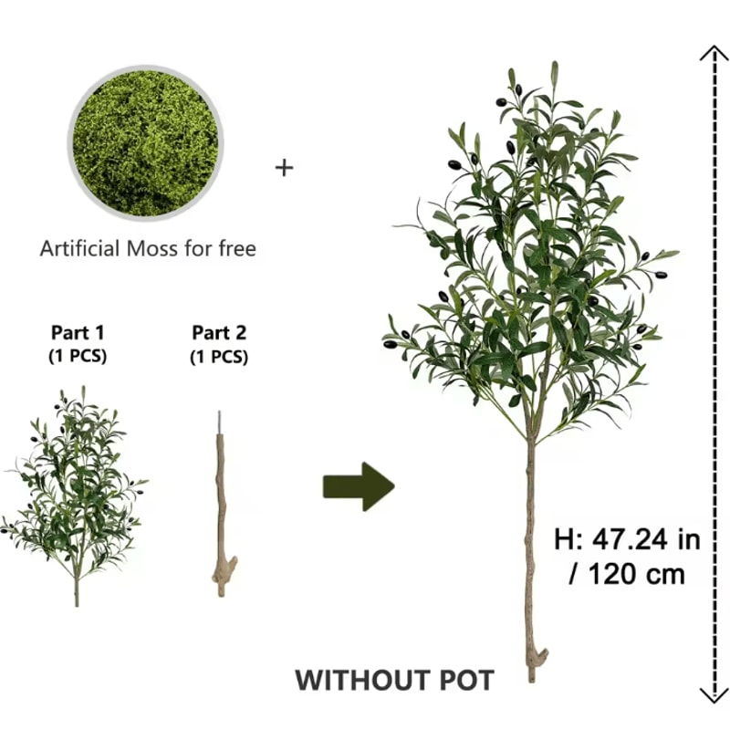 120180CM Artificial Olive Tree Branch Modern Minimalist Faux Plant Decor 1