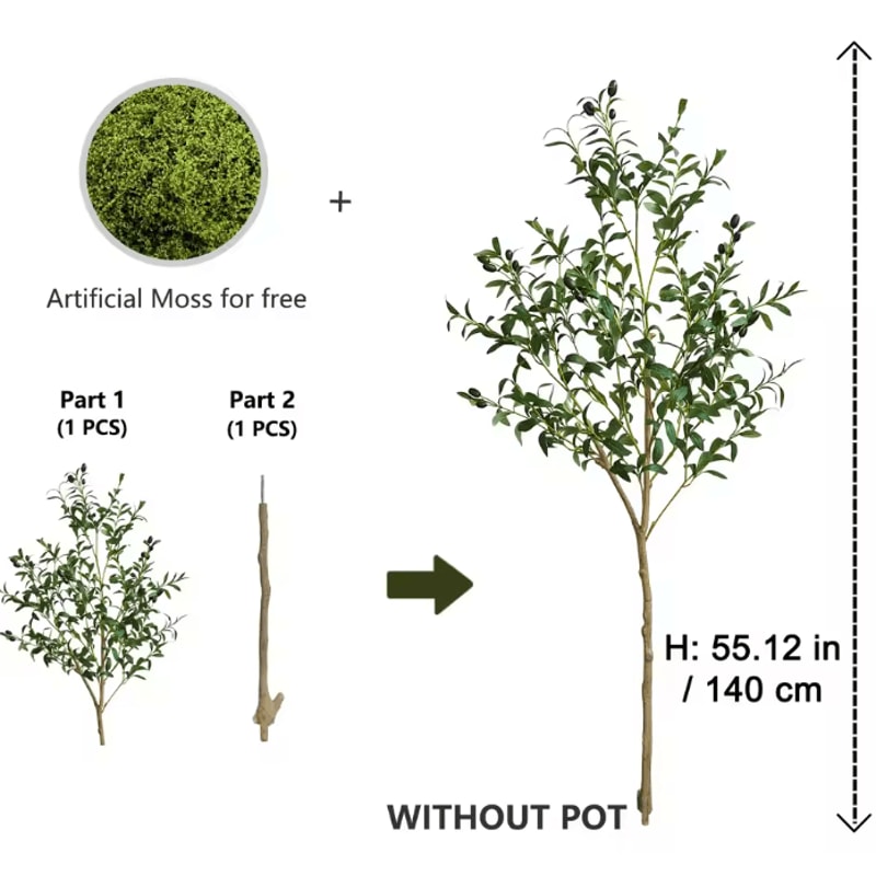 120180CM Artificial Olive Tree Branch Modern Minimalist Faux Plant Decor 2