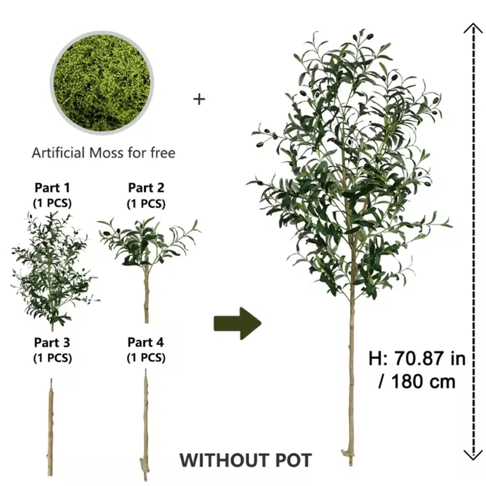 120180CM Artificial Olive Tree Branch Modern Minimalist Faux Plant Decor 4