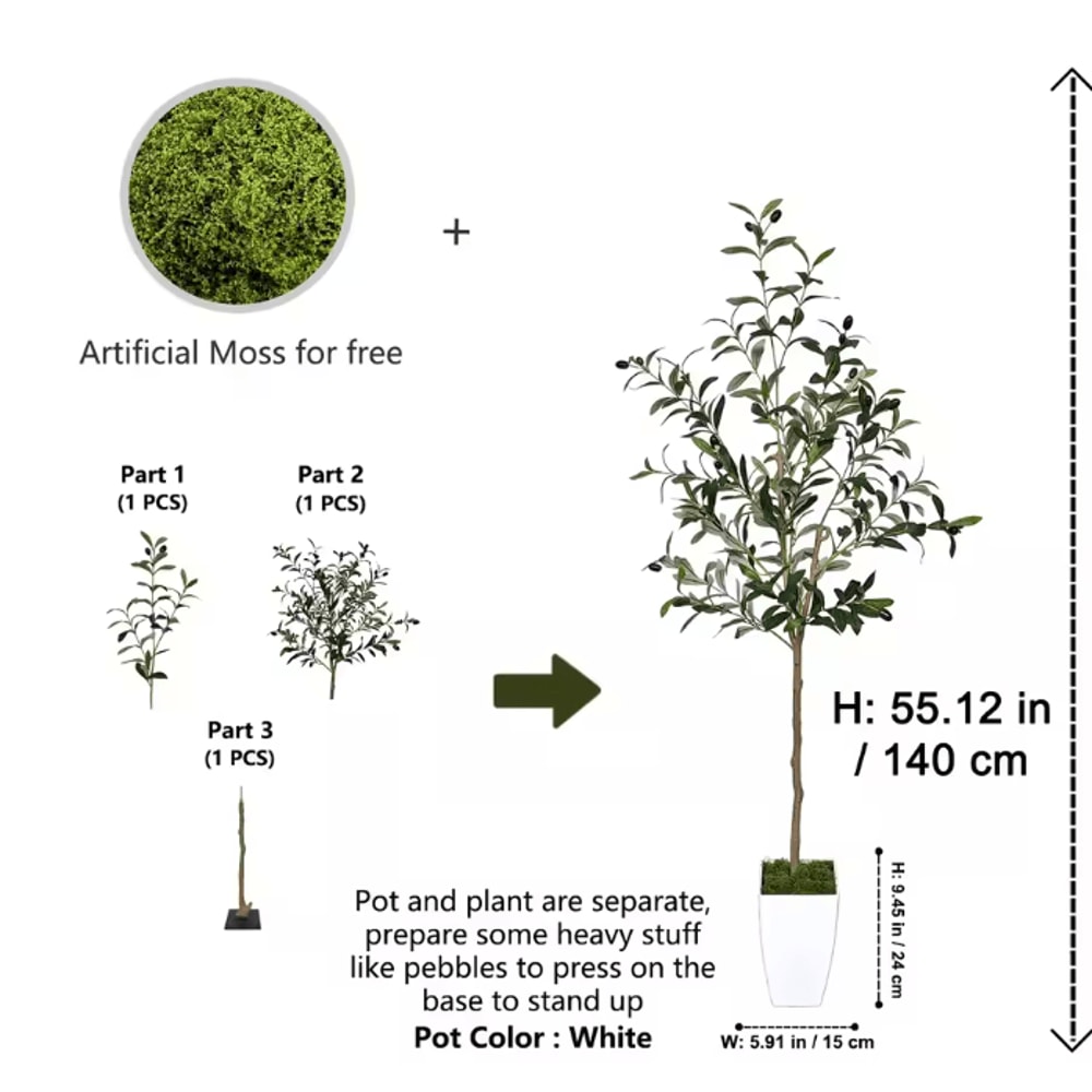 120180CM Artificial Olive Tree Branch Modern Minimalist Faux Plant Decor 5