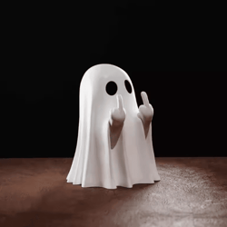 funny middle finger ghost statue – cute spooky halloween table decor