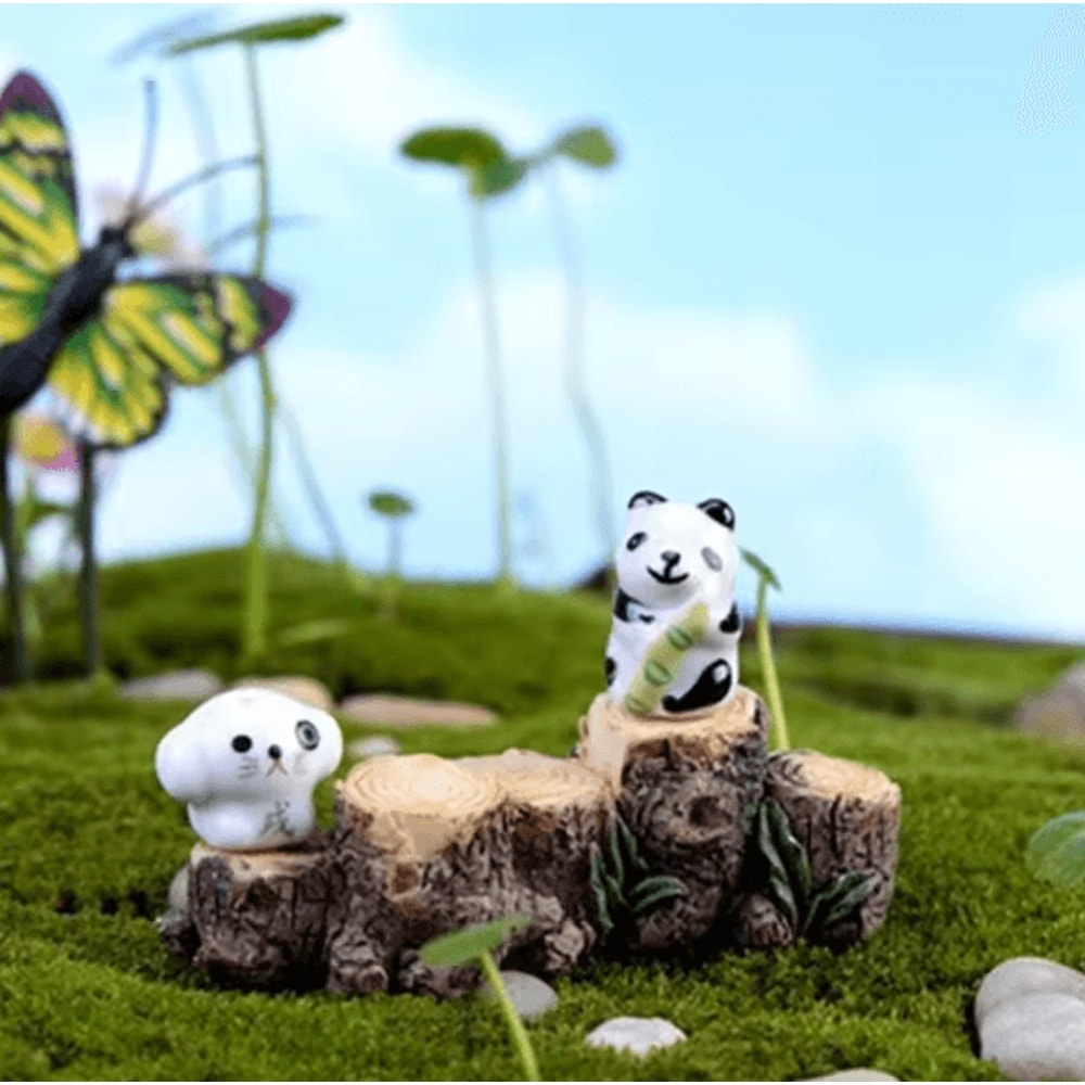 Mini Fairy Garden Bridge Resin Tree Stump Style Dollhouse Terrarium Decor 1