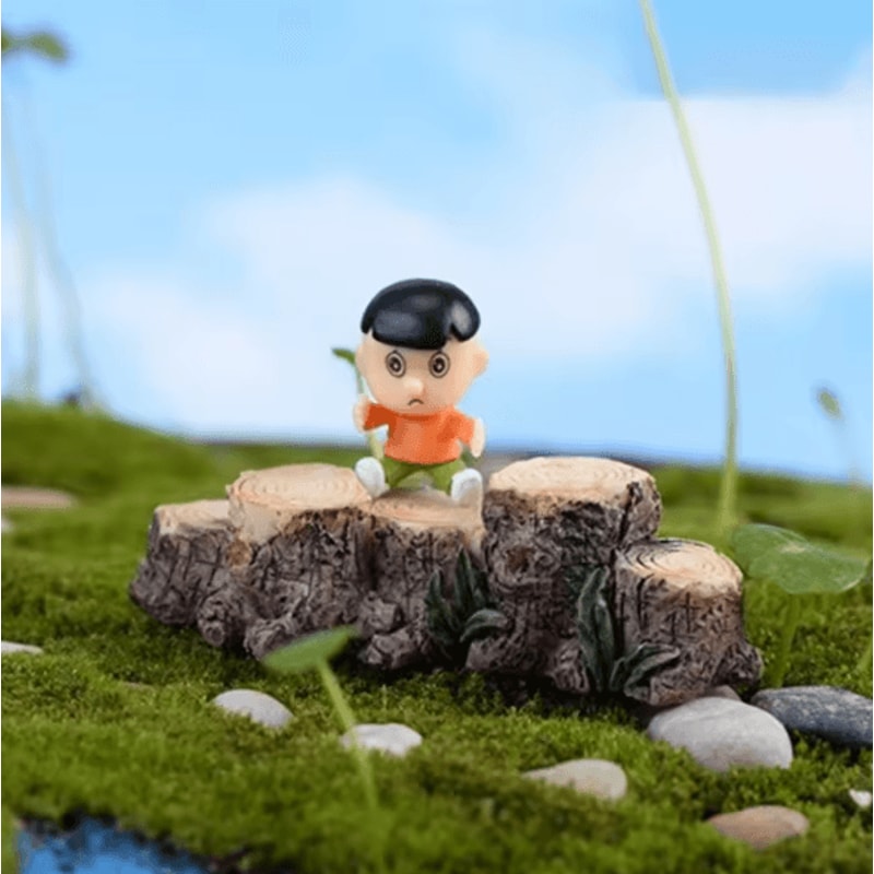 Mini Fairy Garden Bridge Resin Tree Stump Style Dollhouse Terrarium Decor 2