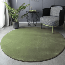 modern round coral velvet carpet – ultra-soft plush rug for living room & kids