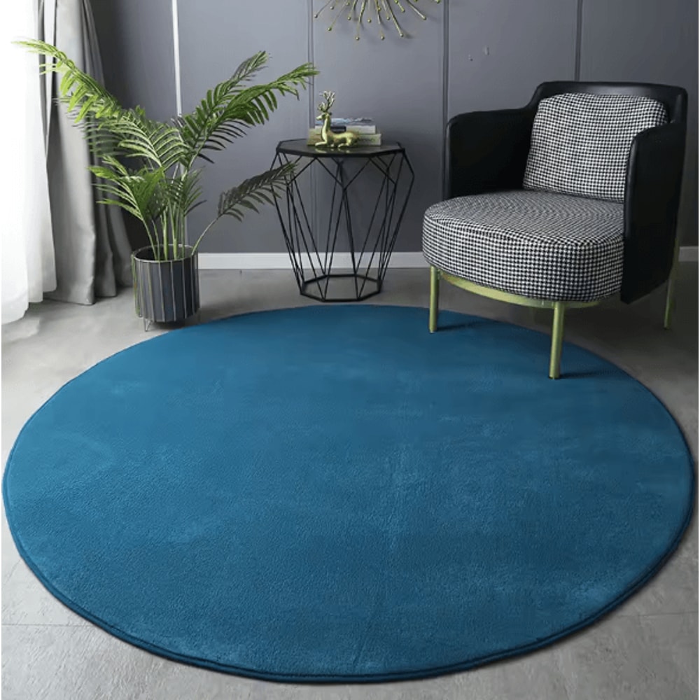 Modern Round Coral Velvet Carpet UltraSoft Plush Rug For Living Room Kids 1