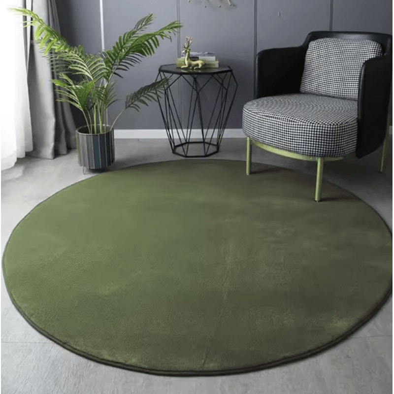 Modern Round Coral Velvet Carpet UltraSoft Plush Rug For Living Room Kids 2
