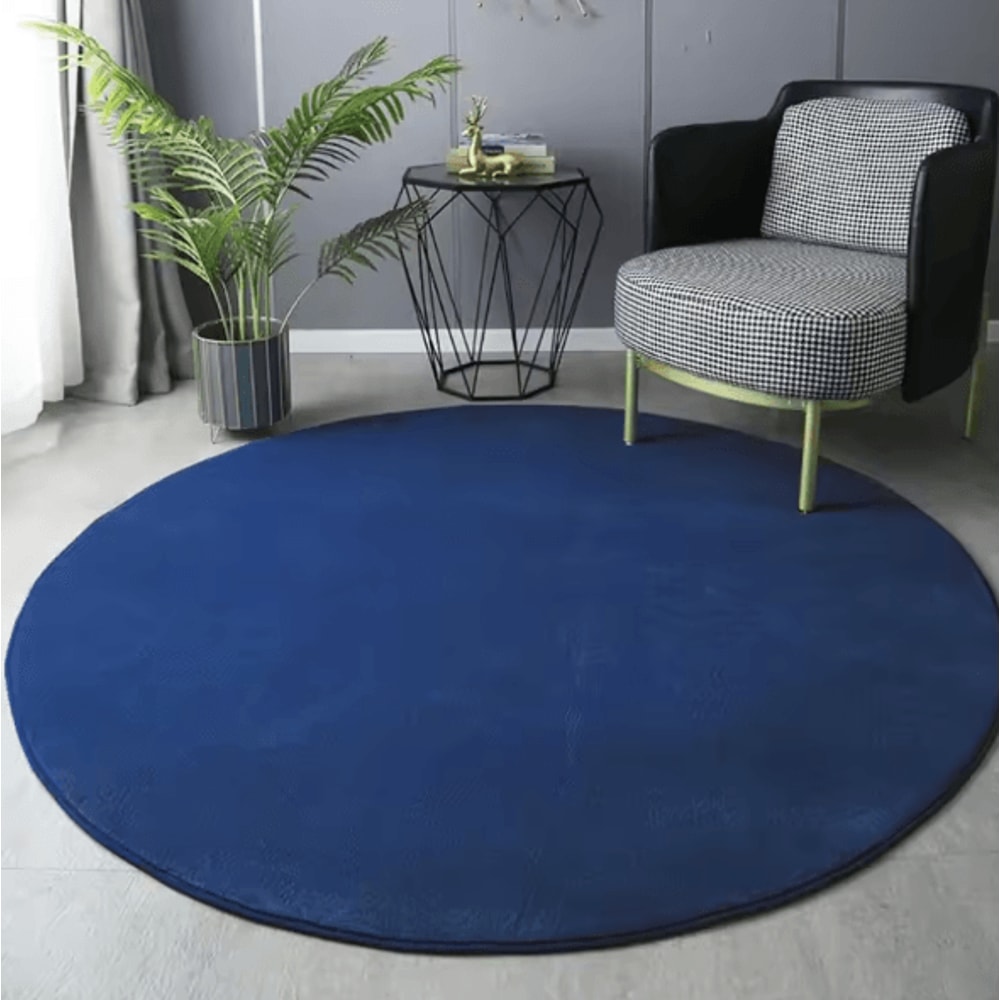 Modern Round Coral Velvet Carpet UltraSoft Plush Rug For Living Room Kids 3