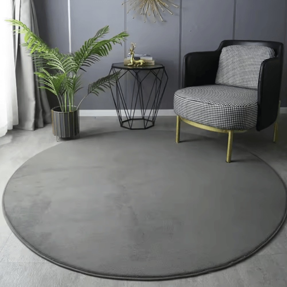 Modern Round Coral Velvet Carpet UltraSoft Plush Rug For Living Room Kids 4