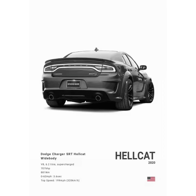 Dodge Challenger SRT Hellcat Redeye Canvas Poster Modern Muscle Car Wall Art 2