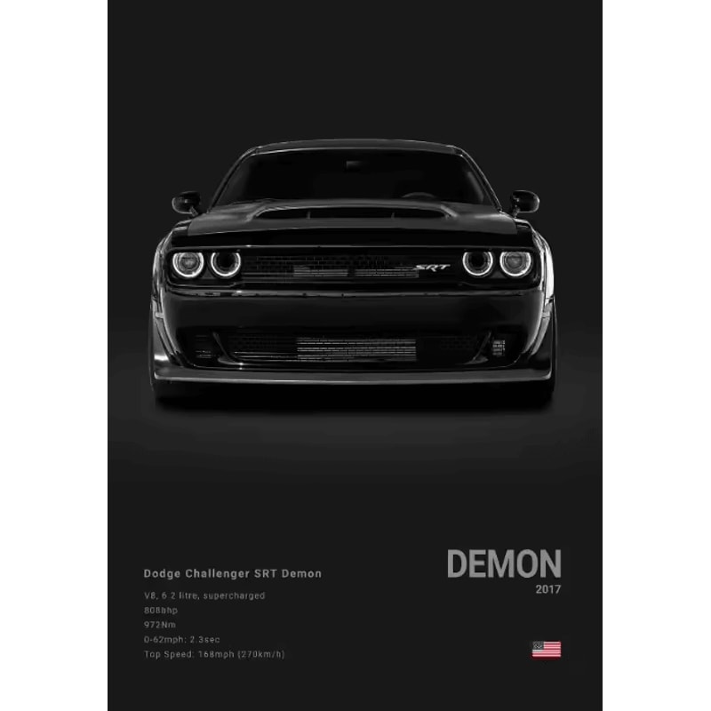Dodge Challenger SRT Hellcat Redeye Canvas Poster Modern Muscle Car Wall Art 3