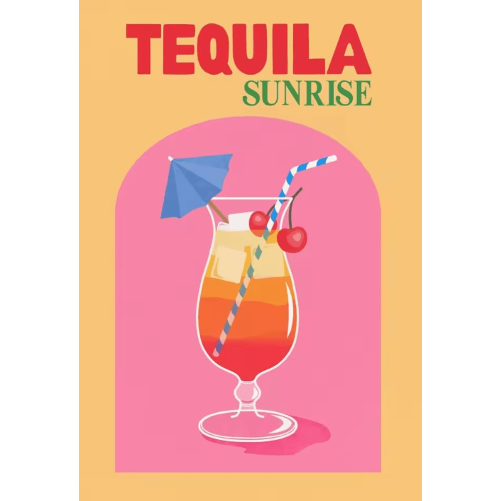 Colorful Cocktail Canvas Poster Set Trendy Drinks Wall Art For Home Bar Decor 4