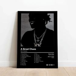 ken carson a great chaos canvas poster – hip hop album wall art decor