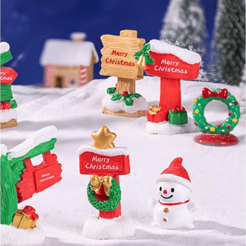 Mini Resin Road Sign Decor DIY Fairy Garden Dollhouse Micro Landscape Ornament 1