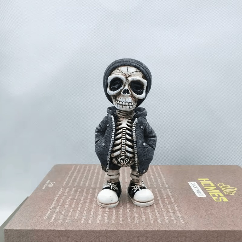 Cool Mini Skeleton Figurine Resin Skull Statue For Halloween Home Decor 4