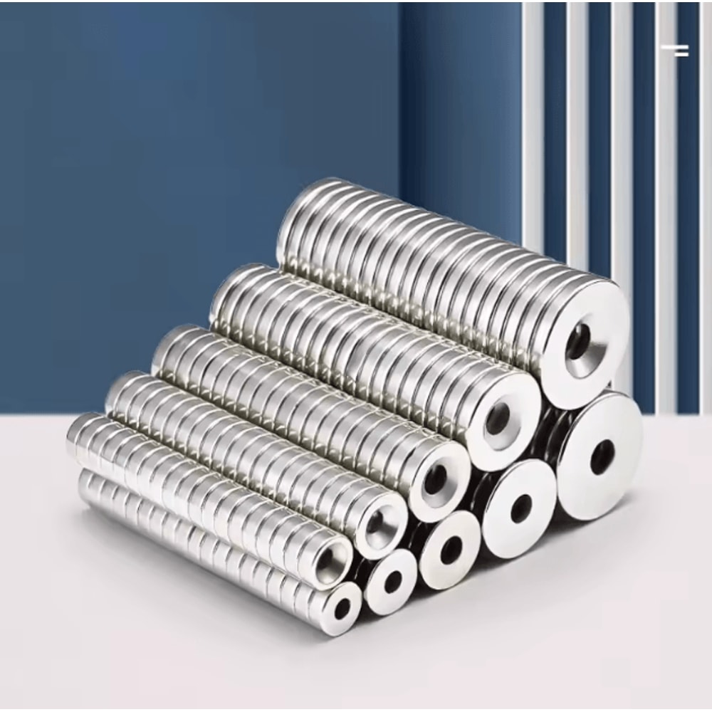 N52 Countersunk Neodymium Magnet Set 30mm Heavy Duty Disc With Screw Hole 1