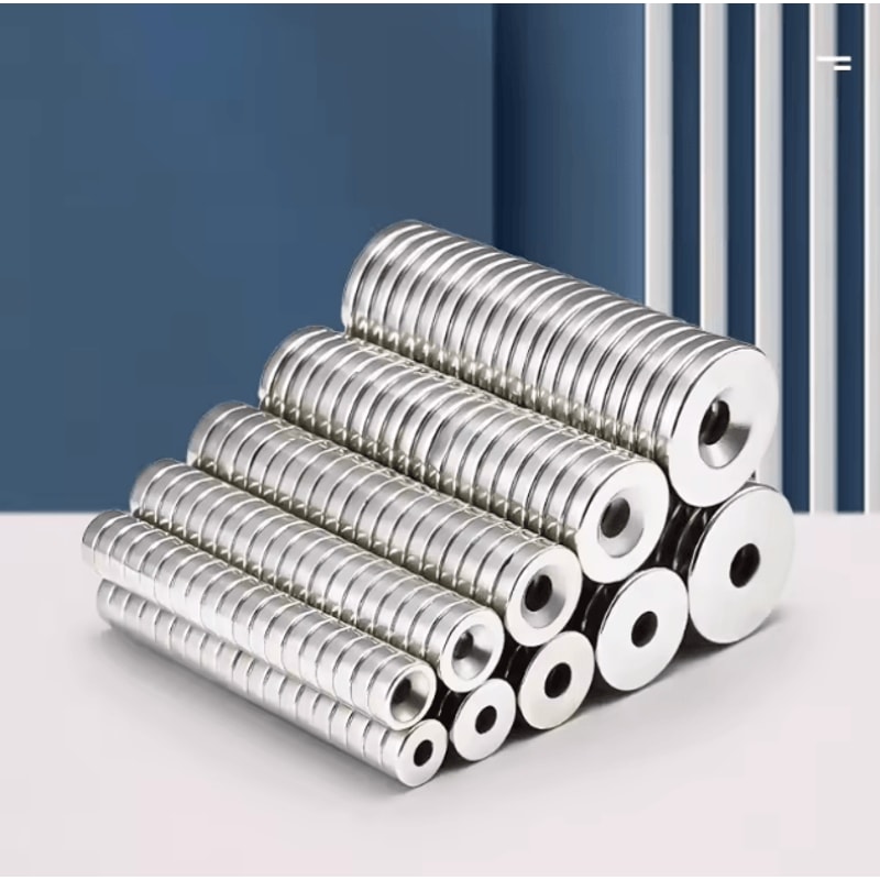 N52 Countersunk Neodymium Magnet Set 30mm Heavy Duty Disc With Screw Hole 1