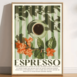 retro coffee canvas poster – minimalist beige kitchen & cafe wall art
