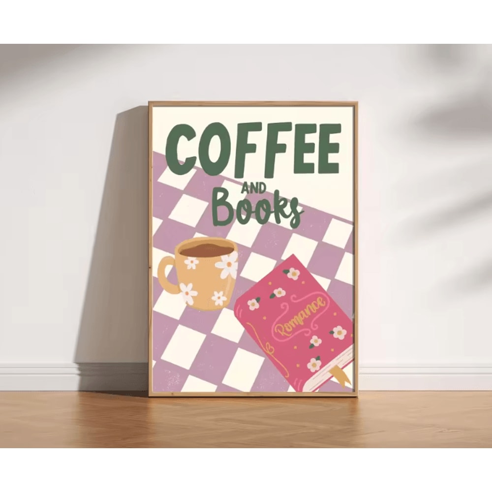 Retro Coffee Canvas Poster Minimalist Beige Kitchen Cafe Wall Art 7