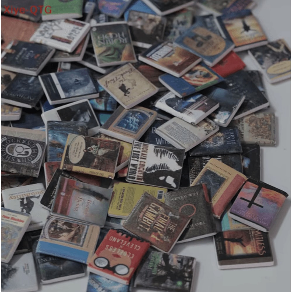 200PCS Miniature Dollhouse Books Set Tiny Book Accessories For DIY Decor 0