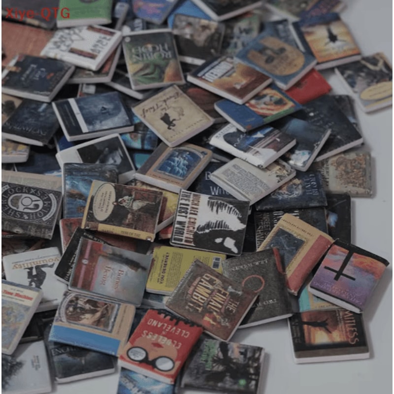 200PCS Miniature Dollhouse Books Set Tiny Book Accessories For DIY Decor 0
