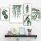 Nordic Green Botanical Canvas Wall Art Monstera Tropical Leaf Prints Decor 0