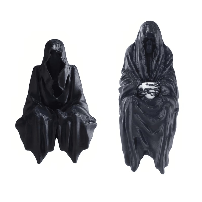 Gothic Hooded Cloaked Statue 3D Printed Dark Fantasy Desk Shelf Decor 0
