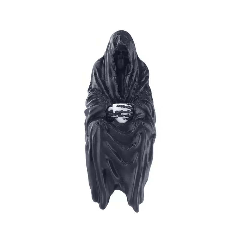 Gothic Hooded Cloaked Statue 3D Printed Dark Fantasy Desk Shelf Decor 3