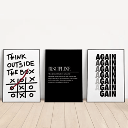 motivational discipline quote canvas – minimalist inspirational wall art poster