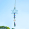 Metal Lotus Crystal Suncatcher Wind Chime Elegant Hanging Decor For Home Garden 4