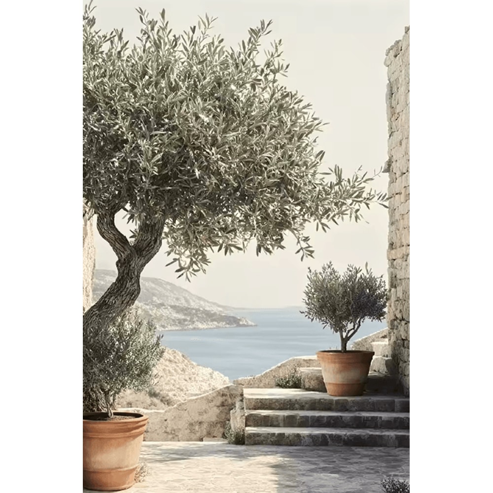 Retro Olive Tree Lemon Canvas Poster Vintage Botanical Kitchen Home Wall Art 0