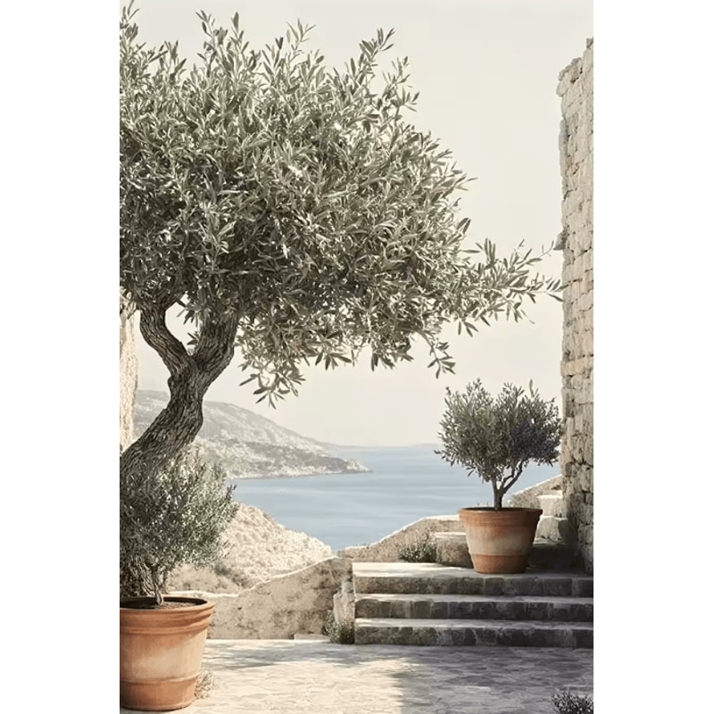Retro Olive Tree Lemon Canvas Poster Vintage Botanical Kitchen Home Wall Art 0