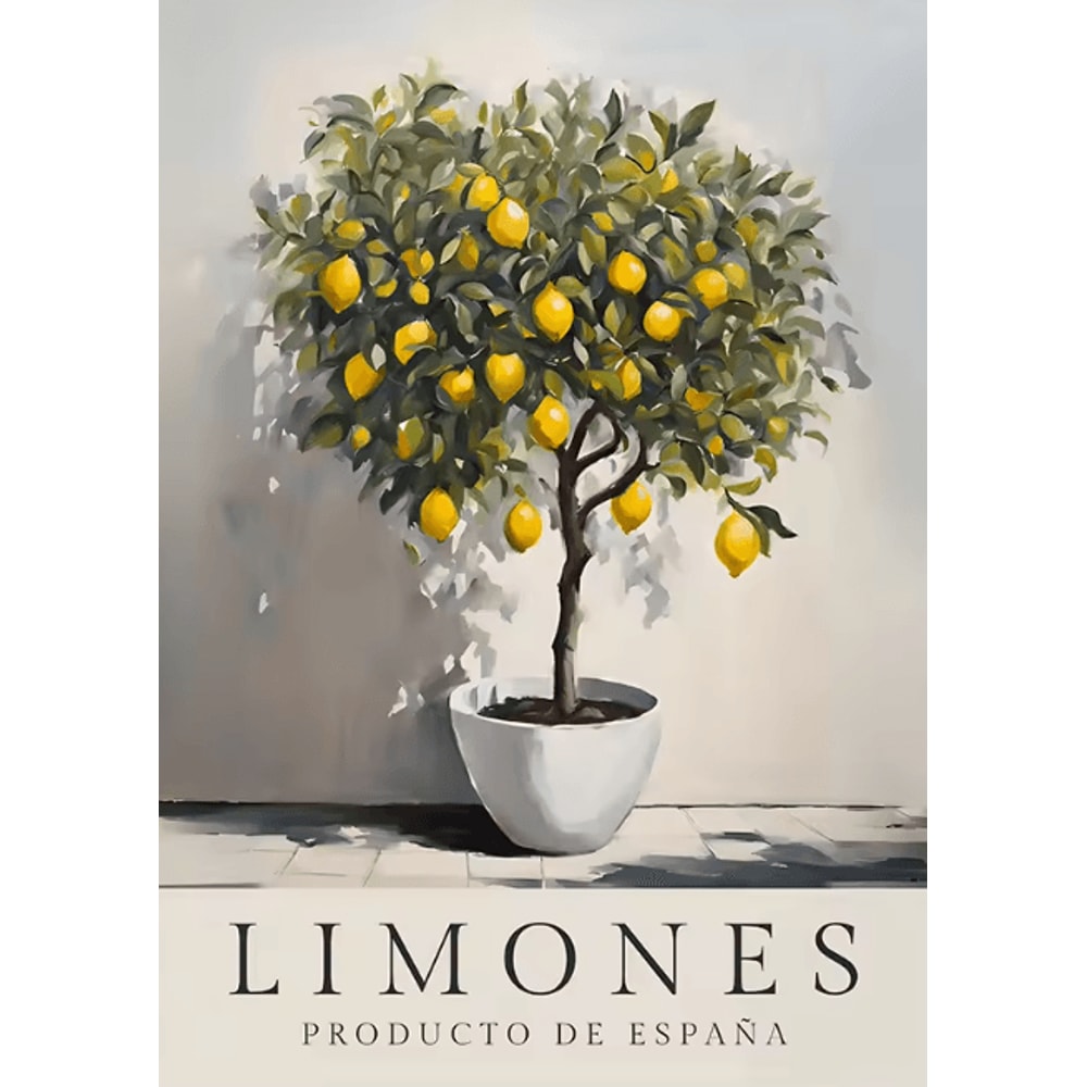 Retro Olive Tree Lemon Canvas Poster Vintage Botanical Kitchen Home Wall Art 4