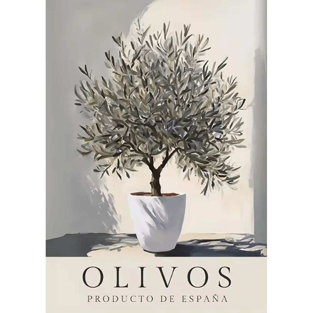 Retro Olive Tree Lemon Canvas Poster Vintage Botanical Kitchen Home Wall Art 8