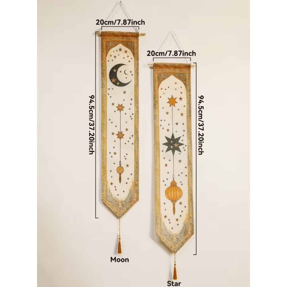 Eid Mubarak Ramadan Wall Banner Moon Lantern Islamic Eid Decorations 3
