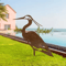 Rustic Metal Crane Garden Statue Weatherproof Heron Yard Art Outdoor Sculpture 0