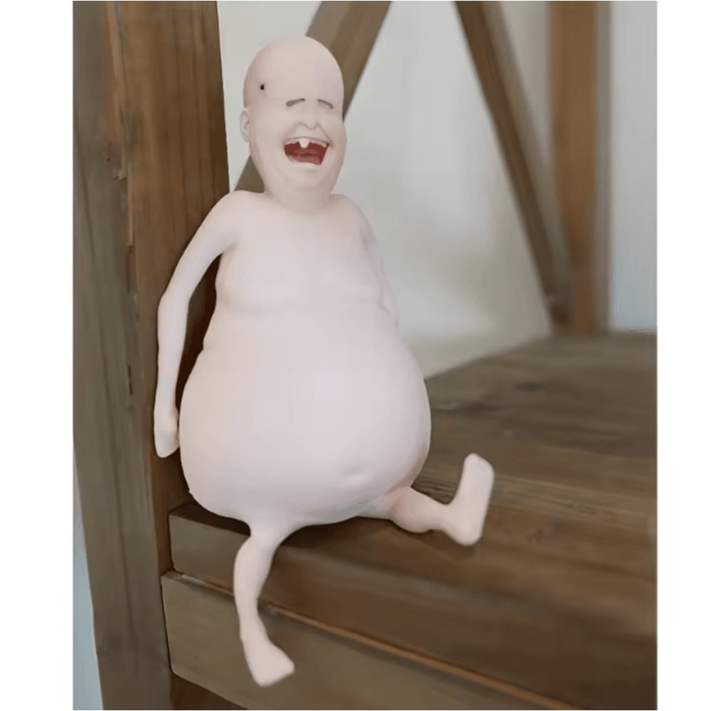 Funny Belly Doll Silicone Toy Quirky Novelty Party Decor With Fluffy Ears 2