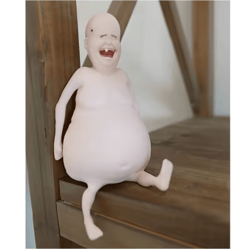 Funny Belly Doll Silicone Toy Quirky Novelty Party Decor With Fluffy Ears 2