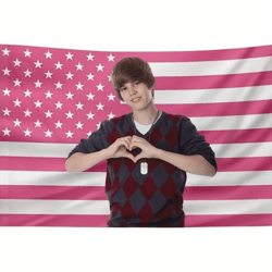 justin bieber american flag wall banner checkered sweater style music wall decor