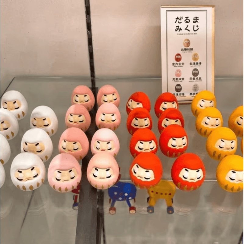 Japanese Ceramic Daruma Doll Mini Lucky Charm Fortune Ornament For Home Decor 0